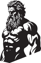 Olympus Vitality Vector Logo Design with Olympian Deity Thunderbolt Fitness Zeus God Gyming Emblem Vector