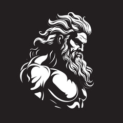 Thunderous Training Gym Icon with Thunder God Olympus Vitality Vector Logo Design with Olympian Deity