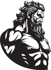 Olympian Ascendancy Gym Icon with Thunder God Vector Zeus Forge Vector Logo Design with Olympian God