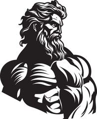 Olympus Vitality Vector Logo Design with Zeus God Thunderbolt Fitness Zeus God Gyming Emblem Vector