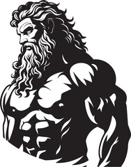 Divine Physique Vector Logo Design with Zeus Icon Zeuss Thunder Gym Vector Logo with Olympian Deity
