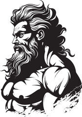 Thunder God Training Gym Icon with Olympian Deity Vector Zeuss Gym Vector Logo Design with Thunder God