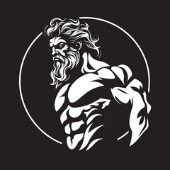 Lightning Lifts Zeus God Gyming Emblem Vector Olympian Ascendancy Gym Icon with Zeus Deity Vector