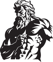 Zeuss Gym Zeus God Gyming Emblem Vector Olympus Power Gym Icon with Thunder God Vector