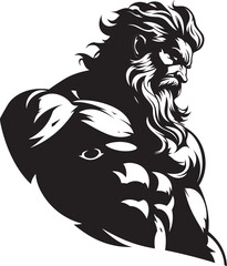 Thunderous Training Zeus God Gyming Emblem Vector Zeus Gym Gym Icon with Thunder God Vector