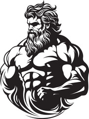 Olympus Strength Vector Logo Design with Olympian Deity Thunderstorm Training Zeus God Gyming Emblem Vector