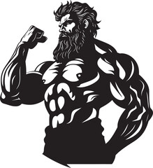 Zeuss Gym Gym Icon with Thunder God Vector Olympus Power Vector Logo Design with Olympian Deity