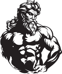Olympus Vigor Zeus God Gyming Emblem Vector Thunderbolt Fitness Gym Icon with Thunder God Vector