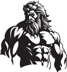 Olympus Strength Zeus God Gyming Emblem Vector Thunderstorm Training Gym Icon with Thunder God Vector