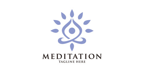 Obraz premium logo design mediation, spiritual, relax, wellness, logo design template, symbol, creative idea.