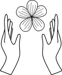 human hands and flowers