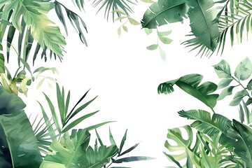 Tropical leaves isolated on a white background