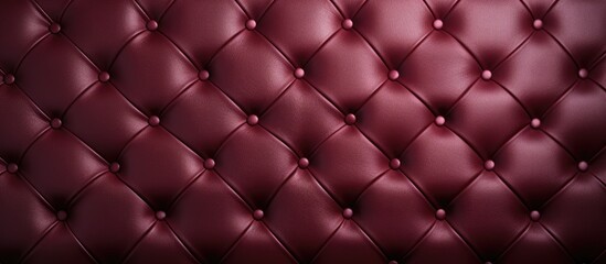 This close up shot showcases the intricate details of a red leather upholstery, highlighting its rich texture and vibrant color. The fine craftsmanship of the upholstery is evident in this shot.