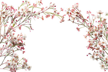 A digital border design featuring delicate pink cherry blossoms
