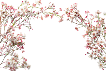 A digital border design featuring delicate pink cherry blossoms