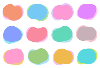 抽象的な形のフレーム　素材　セット　シンプル　見出し　あしらい　飾り枠　囲み　タイトル　丸