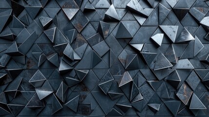 polished semigloss wall background with tiles triangular tile wallpaper with d black blocks d render ai generative 