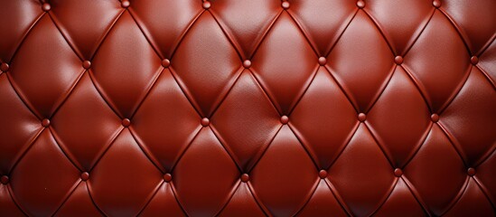 This close-up showcases the intricate texture and vibrant color of red leather upholstery, highlighting its luxury and durability in interior design.