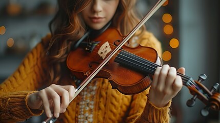 Woman, Violinist, Musician, Playing violin, Classical music, String instrument, Musical...