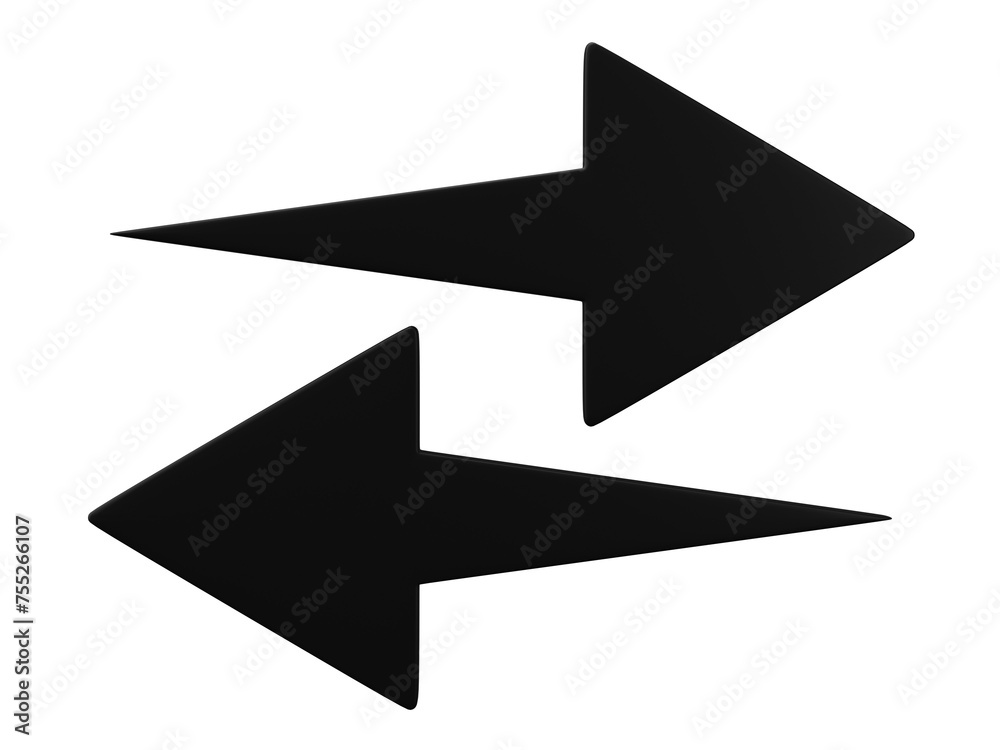 Poster arrow pointing isolated on transparent background. 3d render.