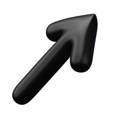 Arrow pointing isolated on transparent background. 3D Render.