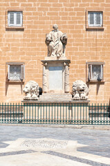 The memorial statue of Nicholas Zammit in Vallette. Malta.