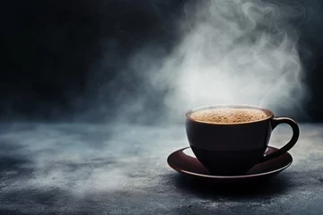 Deurstickers cup of cappuccino © MDQDigital
