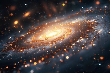 Obraz premium osmic Spiral Galaxy Background with Glowing Stars