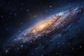 Obraz premium Majestic Spiral Galaxy Background Illuminated by Nebulae