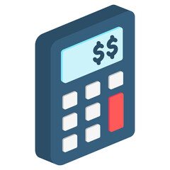 Calculator isometric icon, related to market and economy theme. use for modern concept, UI or UX kit, app, and web development,