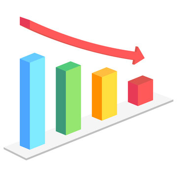 Line Chart isometric icon, related to market and economy theme. use for modern concept, UI or UX kit, app, and web development,