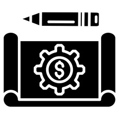 Financial Blueprint Icon Element For Design