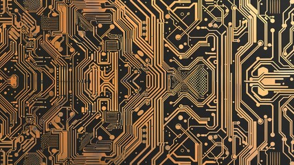 Intricate PCB patterns with microchip details a tech enthusiasts dream background