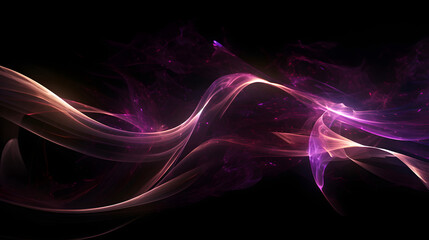 Digital technology purple glowing glass swirl geometry horizontal poster web page PPT background