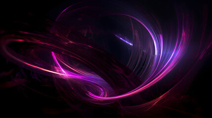 Naklejka premium Digital technology purple glowing glass swirl geometry horizontal poster web page PPT background