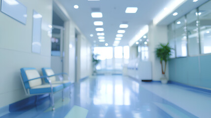 Obraz premium Abstract blur of a contemporary office lobby with bright lighting and a welcoming atmosphere, representing modern corporate style. 
