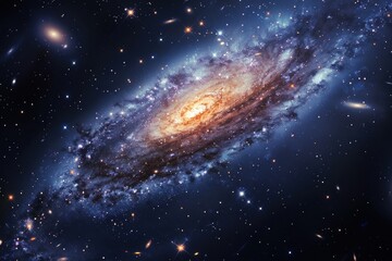 Obraz premium Astral Spiral Galaxy Background with Radiant Aura