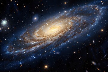 Fototapeta premium Mesmerizing Spiral Galaxy Background with Celestial Tapestry