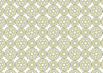 整列して噛み合った歯車のシームレス背景_塗り