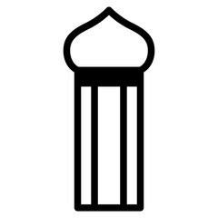 Muslim mosque domes icon. islamic worship place, islam prayer room for Religion and Ramadan symbol.