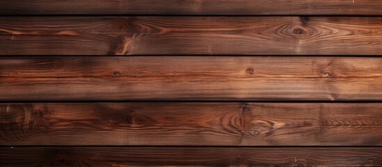 A closeup of a brown wooden wall displaying a row of amber hardwood planks, showcasing the intricate pattern of the wood grain and wood stain