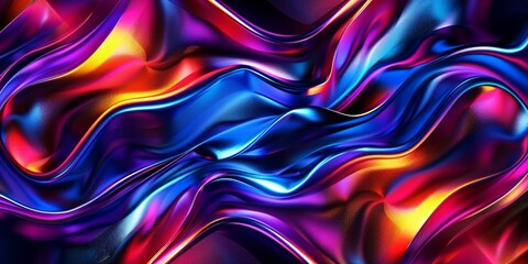 Obraz premium Striking colorful silk waves blending in high contrast tones for a vibrant background.