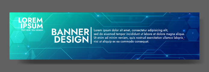 Gradient Digital technology banner. Futuristic banner for various design projects such as websites, presentations, print materials, social media posts