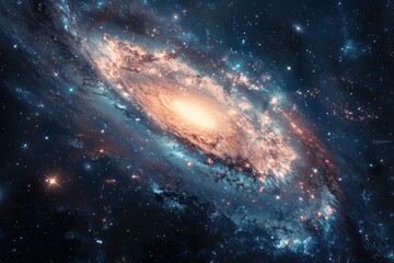 Enigmatic Spiral Galaxy Background with Cosmic Illusion