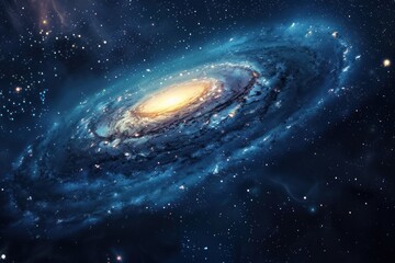 Mystical Spiral Galaxy Background with Stellar Symphony
