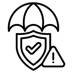 Umbrella Protection Icon Element For Design