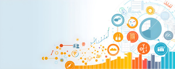 Abstract visualisation of project management graphic design banner