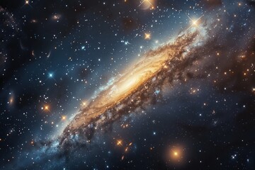 Obraz premium Surreal Spiral Galaxy Background with Galactic Enchantment