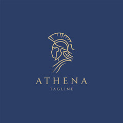 Athena the goddess vector logo design
