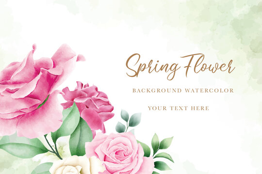 beautiful watercolor floral rose background 